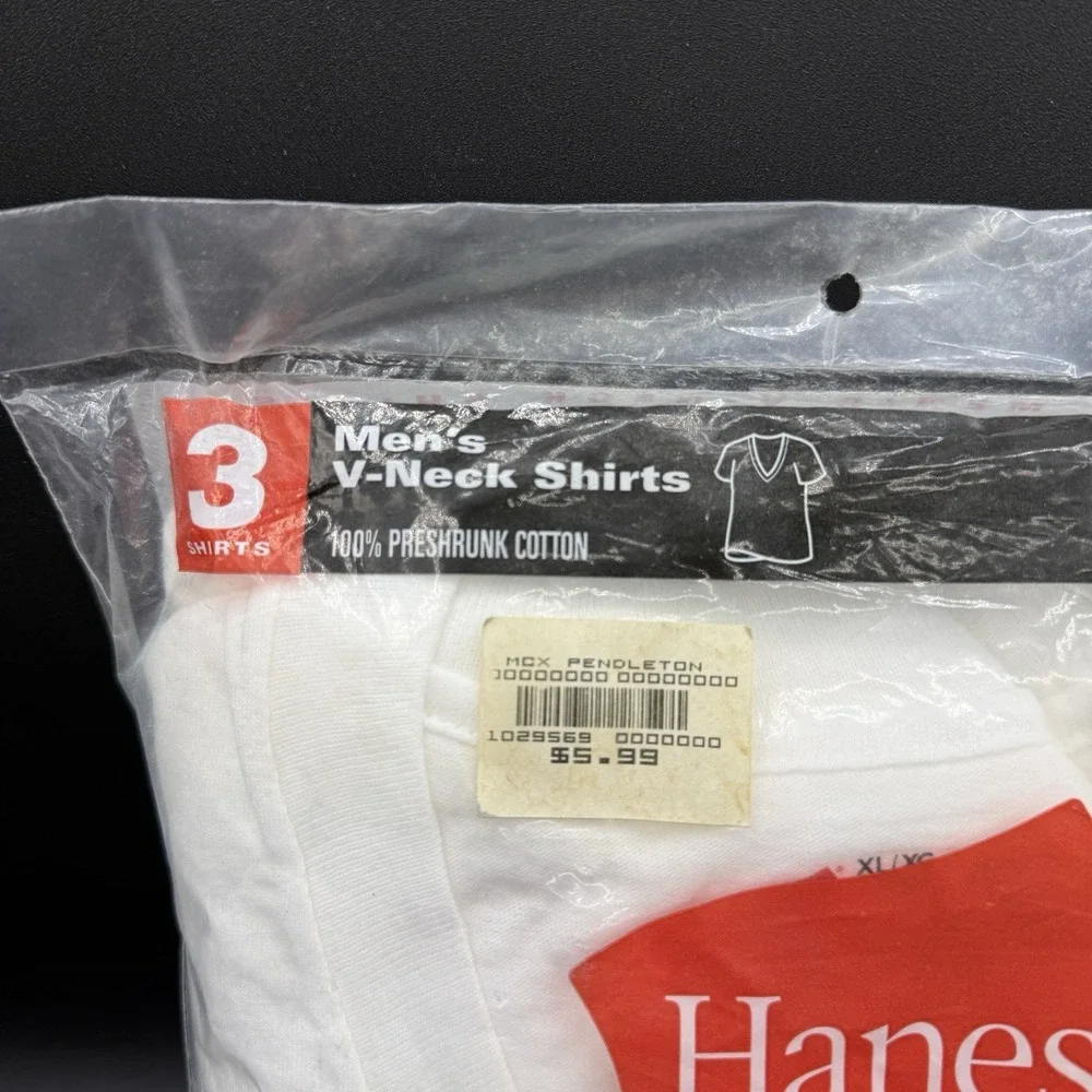 NEW Vintage 2000 Hanes Mens Crew‎ Neck T Shirts 3 Pack, X-Large XL, 100% Cotton
